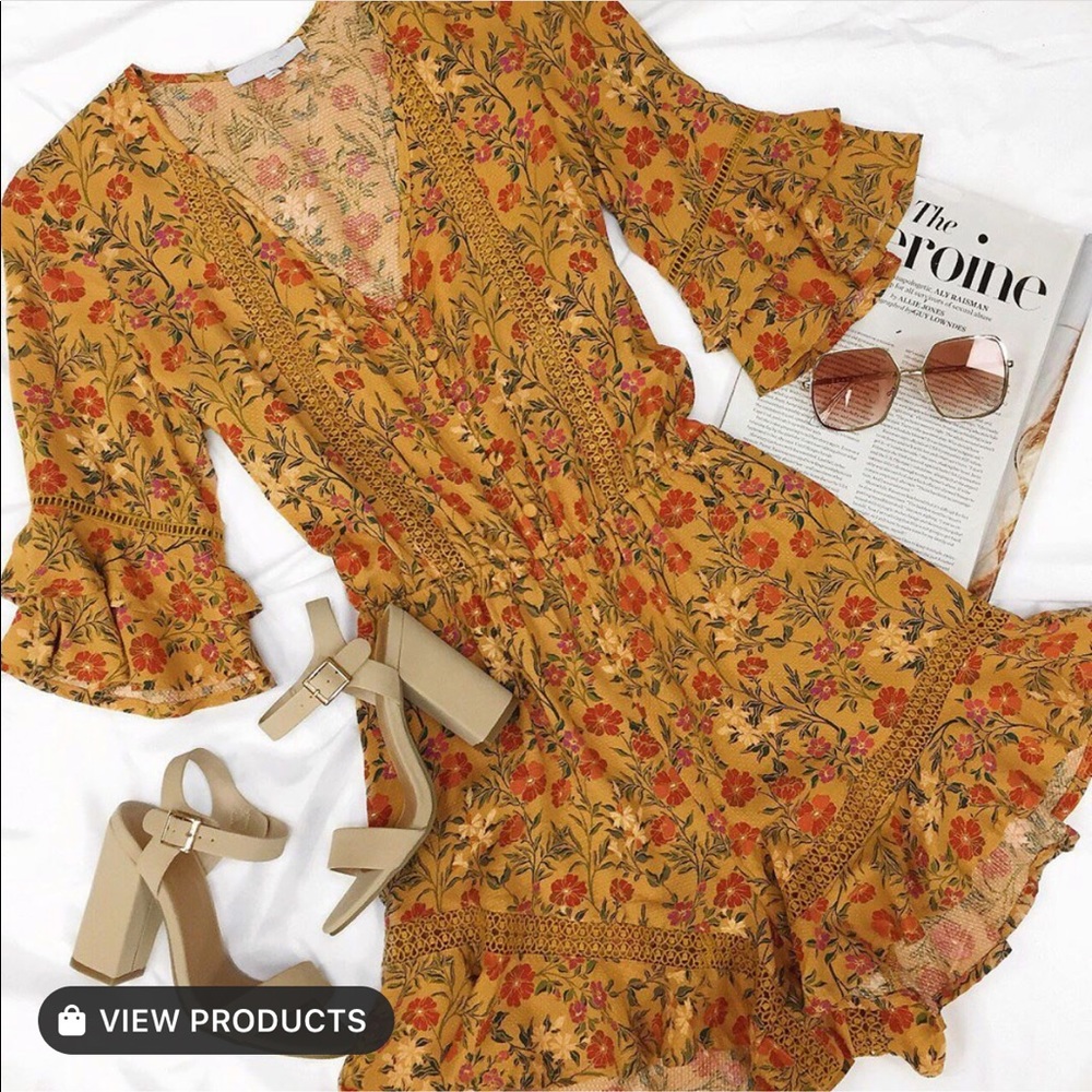 Vici Gold Floral Romper